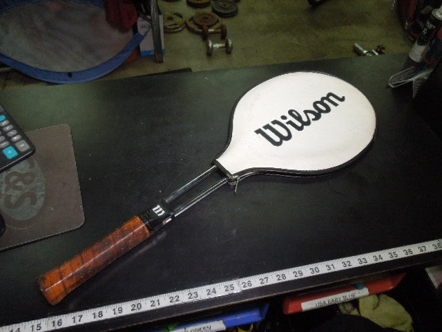 Load image into Gallery viewer, Used Vintage Wilson Tempered Steel 27" Tennis Racket with Sleeve

