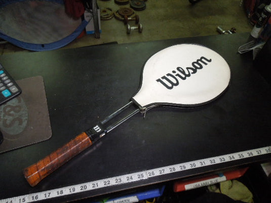 Used Vintage Wilson Tempered Steel 27" Tennis Racket with Sleeve