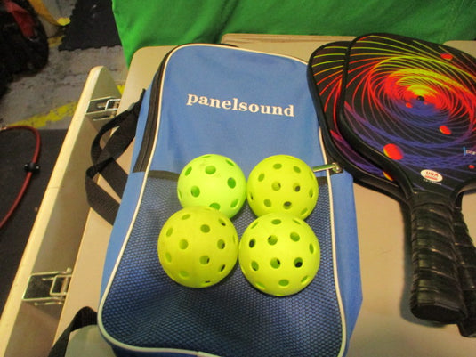 Used Panelsound Pickleball Set 2 Paddles 4 Balls