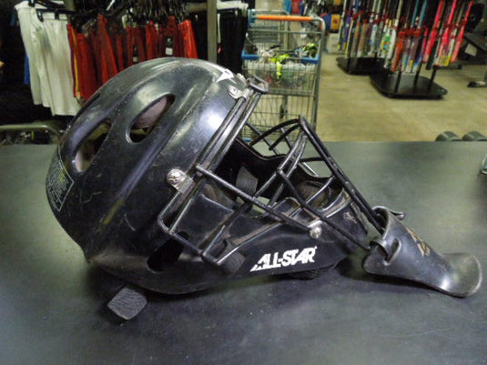 Used All Star MVP2310 Catchers Mask with Throat Guard in Black Size 6 1/4 - 7