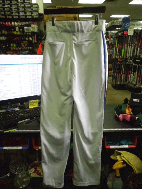 Load image into Gallery viewer, Used Champro Adjustable Open Leg Baseball Pants in White with Blue Piping Size S
