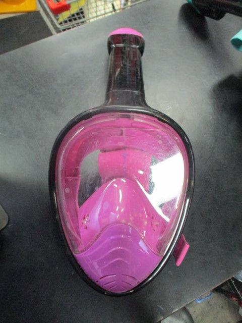 Load image into Gallery viewer, Used Full Face Diving Mask With Attached Snorkel In Pink
