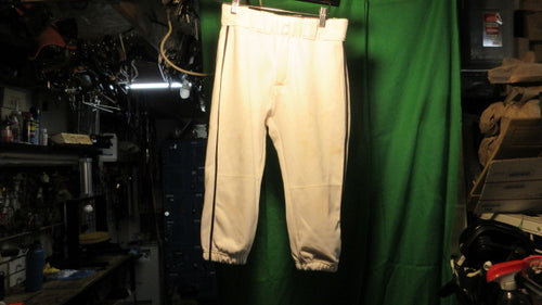 Used Easton Knicker Baseball Pants W/ Black Braid Youth XL - White