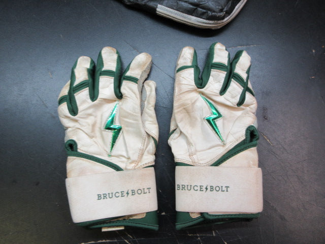 Load image into Gallery viewer, Used Bruce Bolt Premium Pro Long Cuff Batting Gloves - Size Large
