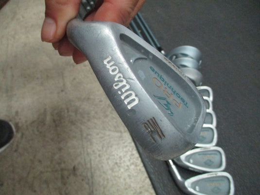 Used Wilson Pro Technique Iron Set 3-9, PW, Driver, 5 Wood, 3 Wood - RH