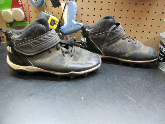 Used Riddell Heater Mid Rm Football Cleats With Strap - Size 10