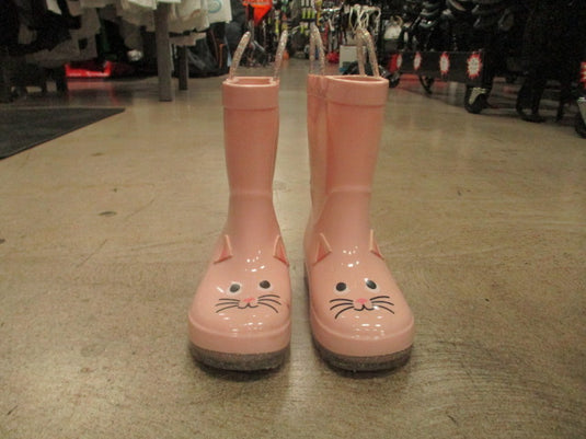 Used Old Navy Pink Cat Rain Boots Size 11Y