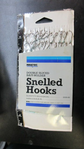 Used Maxtec Double Sliced Bait-Holder Snelled Hooks - Assorted Sizes