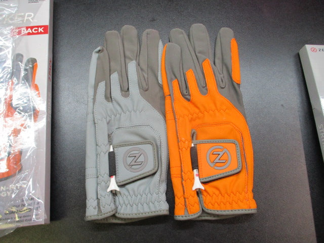 Load image into Gallery viewer, Zero Friction Stryker Golf Glove 2-Pack Men&#39;s Left OSFM - Grey &amp; Orange
