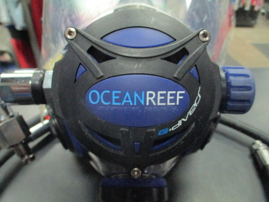 Used Ocean Reef G. Divers IDM Mask in Cobalt with Bag and Extra HP Cables