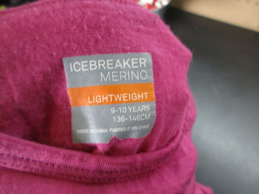 Used Ice Breaker Merino Thermal Long Sleeve - Size Youth 9-10