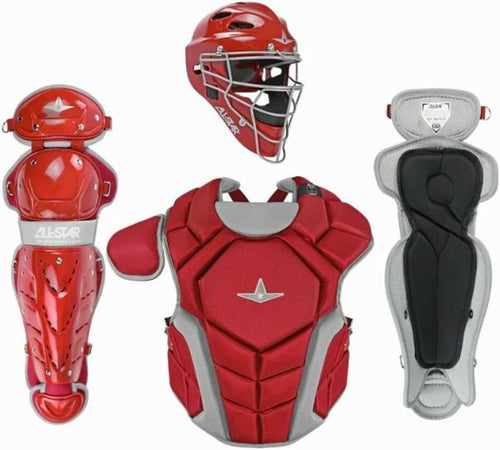 New All-Star Top Star Series Baseball Catcher's Set Ages 12-16 - Scarlet Red