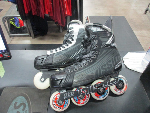Used Mission Inhaler DS5 Roller Inline Hockey Skates Size 10 E (Shoe Size 11.5)