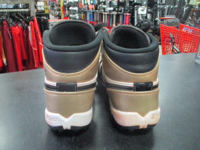 Load image into Gallery viewer, Used Nike Air Jordan Black/Gold Cleats Size 5
