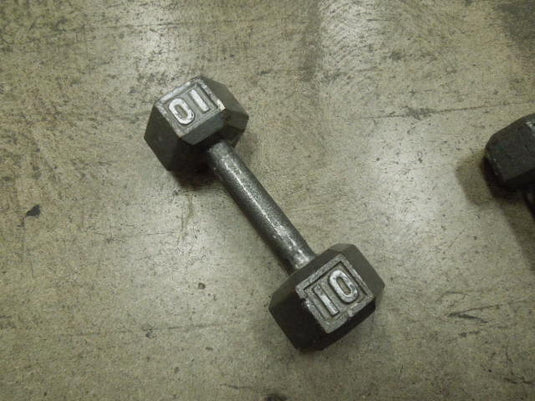 Used Cast Iron Hex 10 lb Dumbbell