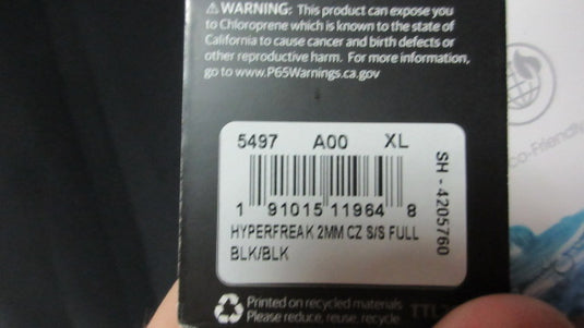 Used O'Neill Hyperfreak 2mm Wetsuit Size XL