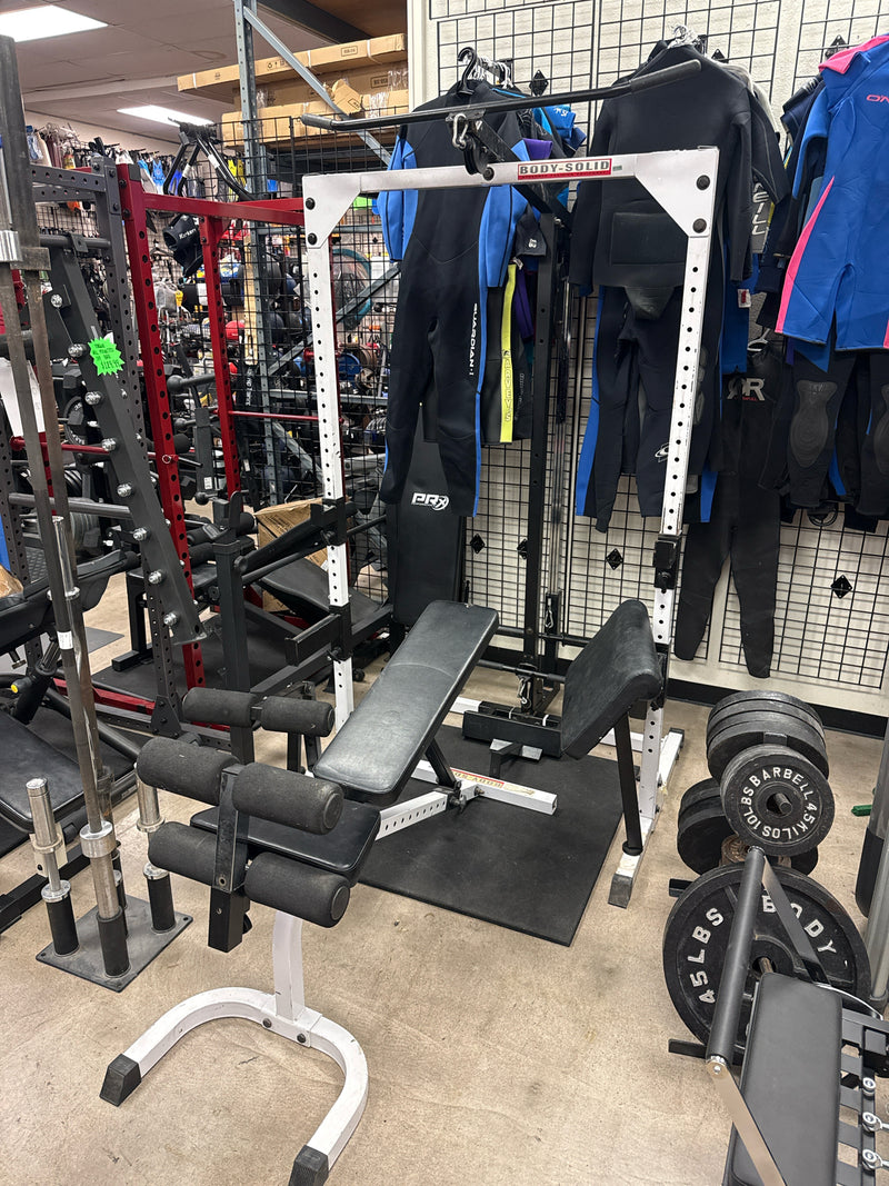Load image into Gallery viewer, Used Body Solid PowerLine Half Rack, Cable System + More( Read Description )
