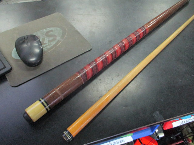 Load image into Gallery viewer, Used 2 Piece Wood and Wrapped Leather Pool Cue With Leather Case
