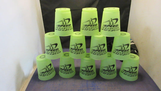 Used Speed Stack Cups - 12 Cups - hole on bag/ crack on cup