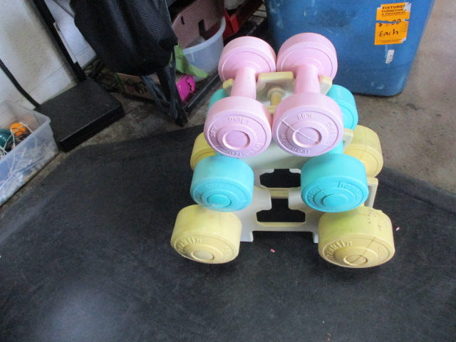 Load image into Gallery viewer, Used Franklin Dumbbell Set 2 (3 LB) 2 (5LB) 2 (10LB)
