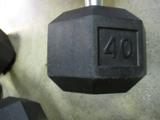 Used 40 LB Rubber Hex Dumbbell