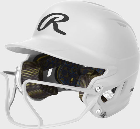 New Rawlings Mach Hi-Viz White Softball Helmet - Size Junior