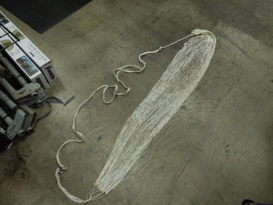 Used White Expanding Net Style Hammock with Two O Ring Suspension Points