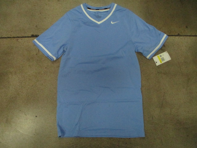 Load image into Gallery viewer, Nike Vapor Select V-Neck Baseball Jersey Light Blue Men's Size Small
