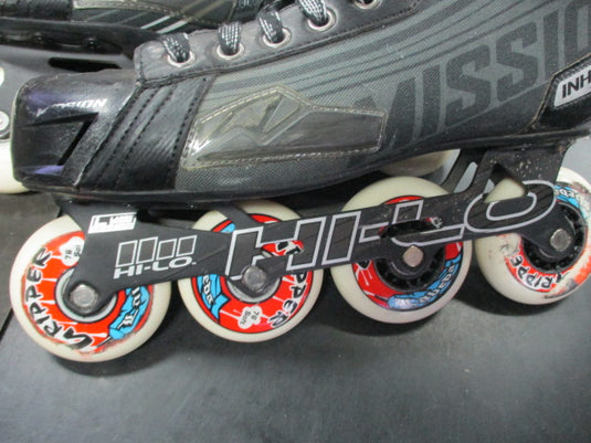 Used Mission Inhaler DS5 Roller Inline Hockey Skates Size 10 E (Shoe Size 11.5)