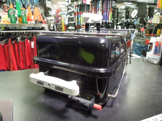 Used Weber Go Anywhere Propane Grill with Closed Lid Locking Mechanism