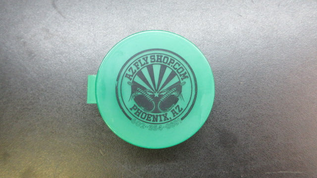 Load image into Gallery viewer, Small Round Green AZ Fly Shop.com Tackle Box
