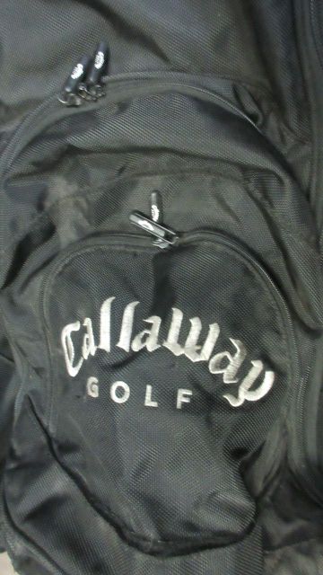 Used Callaway Golf Bag Travel Bag w/ Wheels - wear on corners & cracked plastic
