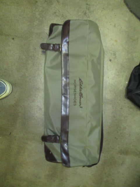 Used Eddie Bauer Horseshoe Set With Metal Stakes 3 Pairs of Shoes With Carry Bag