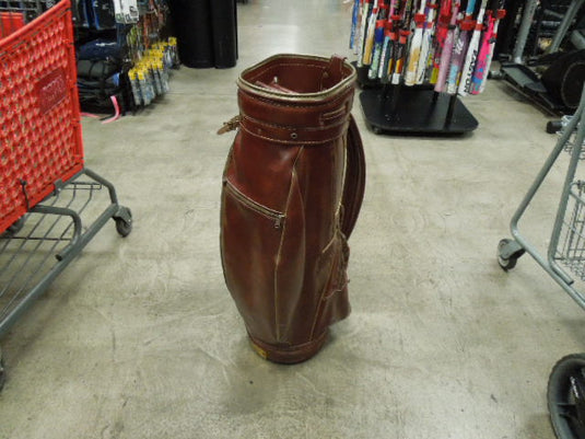 Vintage Austad's Full Leather Caddy Golf Carry Bag