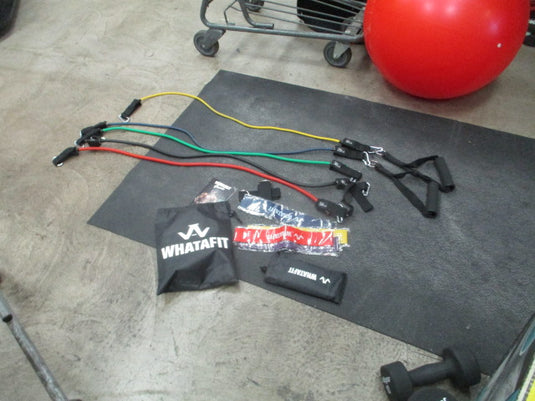 Used Whatafit Resistance Bands Set Exercise Bands with Door Anchor 16 Piece