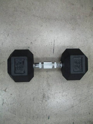 New Rising Sports 25lb Rubber Dumbbell