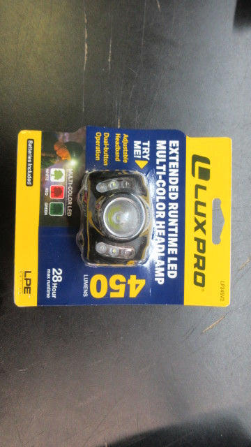 New LuxPro Multi-Color LED Headlamp - 450 LUMENS