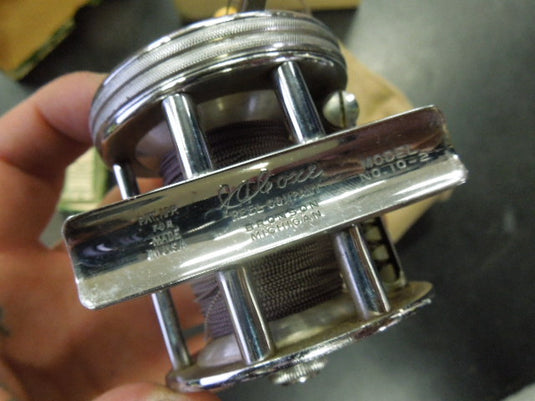 Vintage JA Coxe Made in US Model 10-2 Chrome Fishing Reel