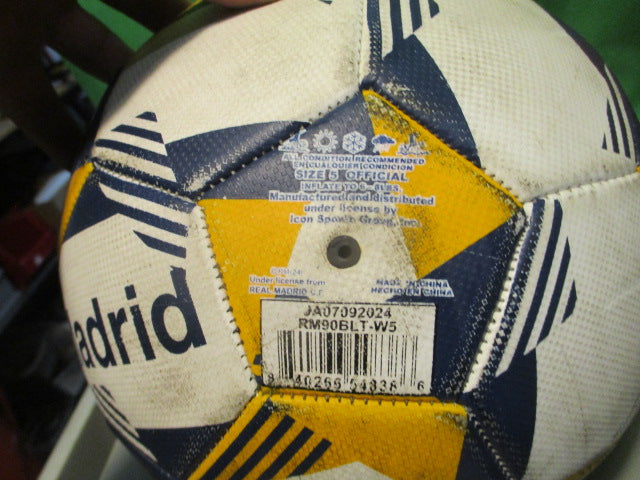 Load image into Gallery viewer, Used Real Madrid Size 5 Soccer Ball
