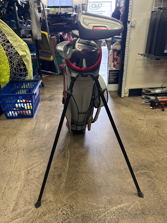 Used Top Flite Jr Golf Club Set 6 Clubs + Stand Bag