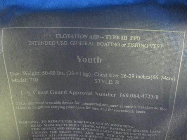 Load image into Gallery viewer, Used X2O Universal Open-Sided Blue Life Jacket - Youth
