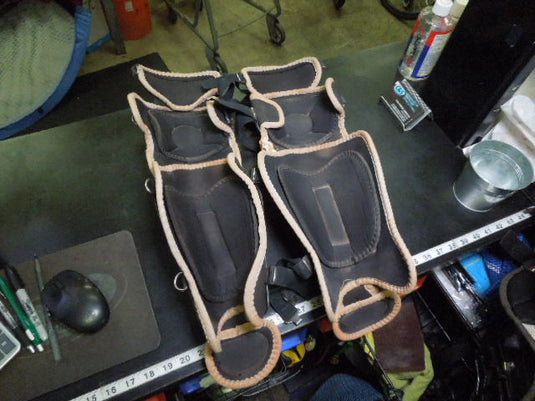 Used Under Armour Jr Victory Series UALG2-JRVS Black Catcher Shin Guards 17"