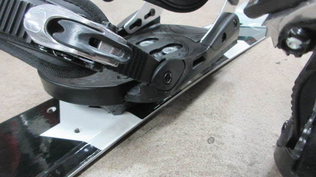 Load image into Gallery viewer, Used Phenom 90cm Five Forty 75 Ski Blades w/ Snowboard Bindings and Risers
