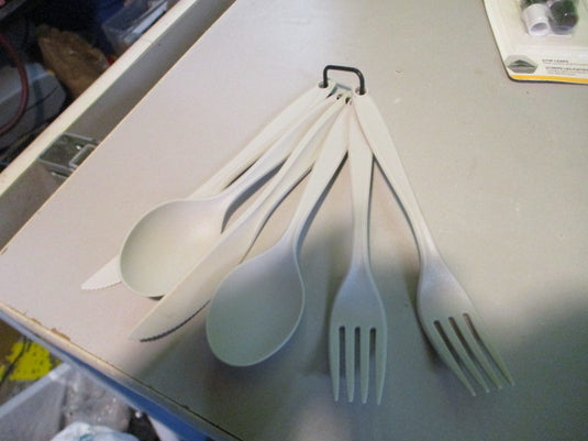 Used Camping Set Of Dinnerware Forks,Spoon,Butter Knife