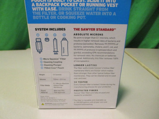 Sawyer Micro Squeeze Water Filtration System - 750ml
