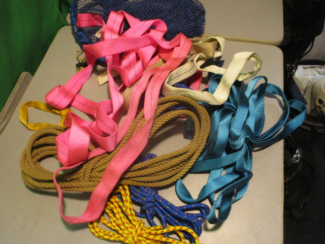 Load image into Gallery viewer, Used REI Mesh Bag With assortment of Rope and Straps
