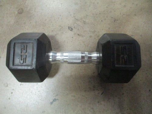 Used 25lb Rubber Dumbbell