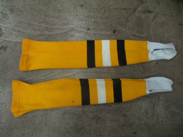 Load image into Gallery viewer, Used Yellow Striped Hockey Socks (Has Small Hole)
