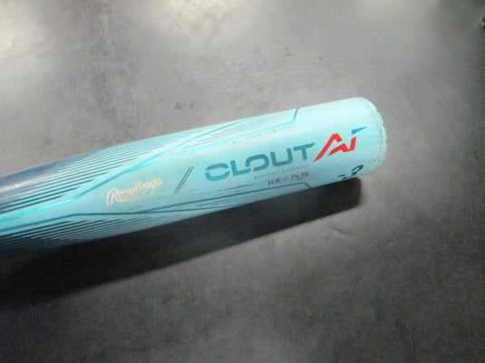 Used Rawlings Clout AI BBCOR Baseball Bat  34 in 31 oz -3
