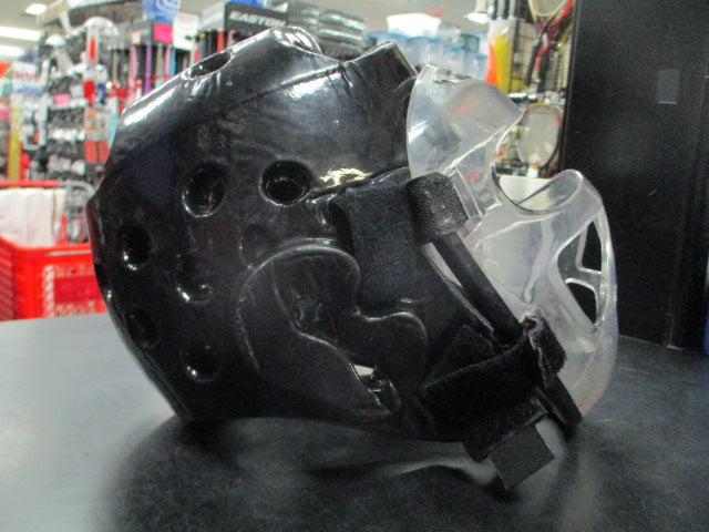 Load image into Gallery viewer, Used Champion Foam Head Gear in Black With Macho Face Shield Size Small
